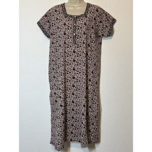 Happy Brand XL  Midi Dress Shift Short Sleeve 1 Pocket KaftanCottagecore Prairie